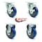 Service Caster 4 Inch Blue Polyurethane Swivel Top Plate Caster Set with 2 Brakes 2 Rigid SCC SCC-20S414-PPUB-BLUE-TLB-2-R414-2 - alternate 5
